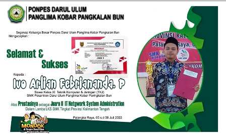 Juara II Lomba Kompetensi Siswa Bidang IT Network System Adminitration Tingkat Provinsi